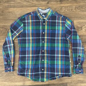Tommy Hilfiger Men's Multicolor Plaid Shirt Size Extra Large XL